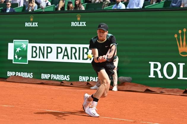 JANNIK SINNER, Tennis Rolex Monte-Carlo Masters 2024, azione, action, single shot TENNIS ROLEX MONTE-CARLO MASTERS 2024