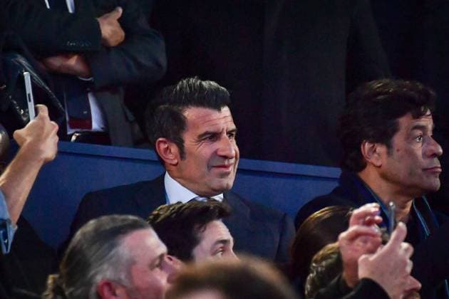 Champions League PSG v Barcelona FA Portuguese former footballer Luis Figo attends the UEFA Champions League quarter-final football match between Paris Saint-Germain and FC Barcelona, Barca at the Parc des Princes stadium in Paris on April 10, 2024. Photo by Firas Abdullah ABACAPRESS.COM  Copyright: xAbdullahxFiras ABACAx