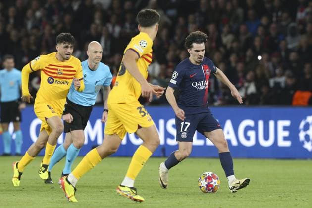 Vitinha (PSG) FOOTBALL : Paris Saint Germain Vs FC Barcelone - Ligue des Champions - 10 04 2024 MichaelBaucher Panoramic 