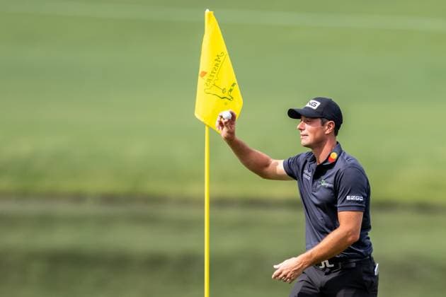 240410 Viktor Hovland of Norway celebrates as he makes a hole in one on the sixth hole during the Par Three Contest prior to the 2024 Masters Golf Tournament on April 10, 2024 in Augusta Photo Petter Arvidson BILDBYRAN kod PA PA0791 bbeng golf masters the masters Augusta us masters  Copyright: PETTERxARVIDSON BB240410PA078