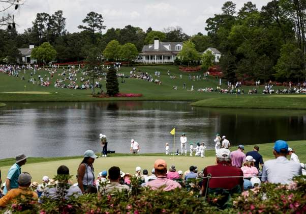 Golfers participate during the Par 3 contest at the Masters Tournament at Augusta National Golf Club in Augusta, Georgia on Wednesday, April 10, 2024.  AUG20240410548 TANNENxMAURY