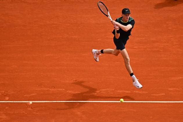 Monaco Rolex Masters Jannik Sinner (ITA) during his first round match at the Monaco Rolex Masters in Monte Carlo, on April, 10, 2024. Photo by Corinne Dubreuil ABACAPRESS.COM MONACO Monaco  Copyright: xDubreuilxCorinne ABACAx