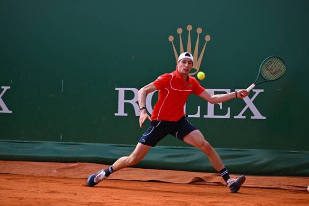 Monaco Rolex Masters Ugo Humbert (FRA) during his second round match at the Monaco Rolex Masters in Monte Carlo, on April, 10, 2024. Photo by Corinne Dubreuil ABACAPRESS.COM MONACO Monaco  Copyright: xDubreuilxCorinne ABACAx