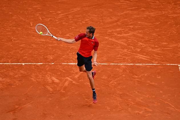 Monaco Rolex Masters Daniil Medvedev (RUS) during his first round match at the Monaco Rolex Masters in Monte Carlo, on April, 10, 2024. Photo by Corinne Dubreuil ABACAPRESS.COM MONACO Monaco  Copyright: xDubreuilxCorinne ABACAx