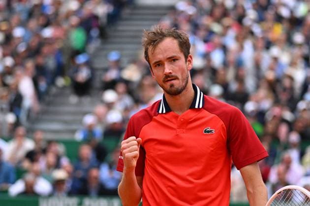 Monaco Rolex Masters Daniil Medvedev (RUS) during his first round match at the Monaco Rolex Masters in Monte Carlo, on April, 10, 2024. Photo by Corinne Dubreuil ABACAPRESS.COM MONACO Monaco  Copyright: xDubreuilxCorinne ABACAx