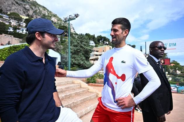 Monaco Rolex Masters Novak Djokovic (SRB) with F 1 driver Carlos Sainz at the Monaco Rolex Masters in Monte Carlo, on April, 10, 2024. Photo by Corinne Dubreuil ABACAPRESS.COM MONACO Monaco  Copyright: xDubreuilxCorinne ABACAx
