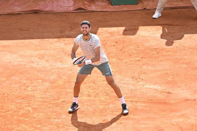 Tennis - Rolex Monte Carlo 2024 - ATP, Tennis Herren - Karen Khachanov - Russie TENNIS - Rolex Monte Carlo 2024 - MC - 11 04 2024 ChrysleneCaillaud Panoramic 