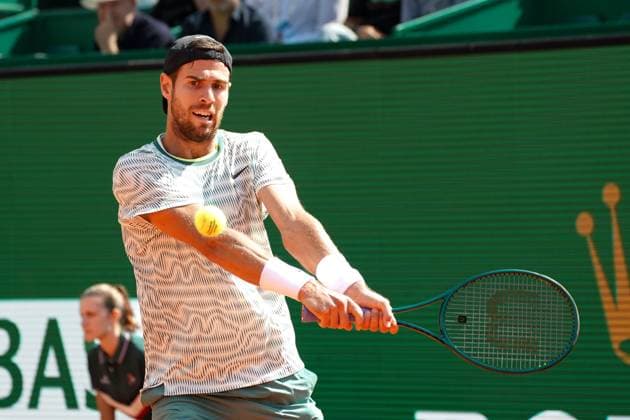 Karen Khachanov (Russie) TENNIS : Monaco Rolex Master 1000 - 8eme de finale - Monaco - 11 04 2024 NorbertScanella Panoramic