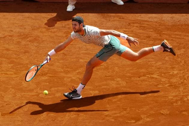 Karen Khachanov (Russie) TENNIS : Monaco Rolex Master 1000 - 8eme de finale - Monaco - 11 04 2024 NorbertScanella Panoramic 