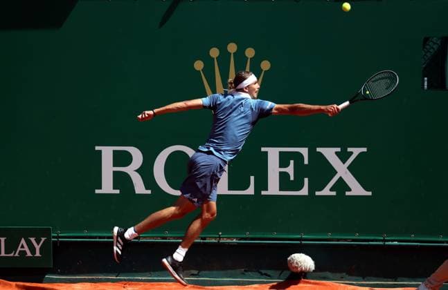 ROLEX MONTE-CARLO MASTERS HUITIEMES PHOTOPQR NICE MATIN Jean François Ottonello ; Roquebrune-Cap-Martin ; 11 04 2024 ; ROLEX MONTE-CARLO MASTERS HUITIEMES - Alexander Zverev (GER en bleu) vs Stefanos Tsitsipas (GRE en rouge) Roquebrune-Cap-Martin France  Copyright: xPHOTOPQR NICExMATIN MAXPPPxJeanxFrançoisxOttonellox 20240411NIM2858 20240411NIM2858