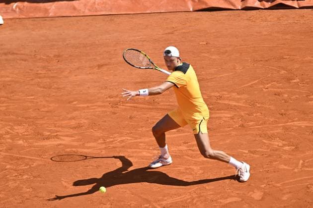 Tennis - Rolex Monte Carlo 2024 - ATP, Tennis Herren - Holger Rune - Danemark TENNIS - Rolex Monte Carlo 2024 - MC - 11 04 2024 ChrysleneCaillaud Panoramic 