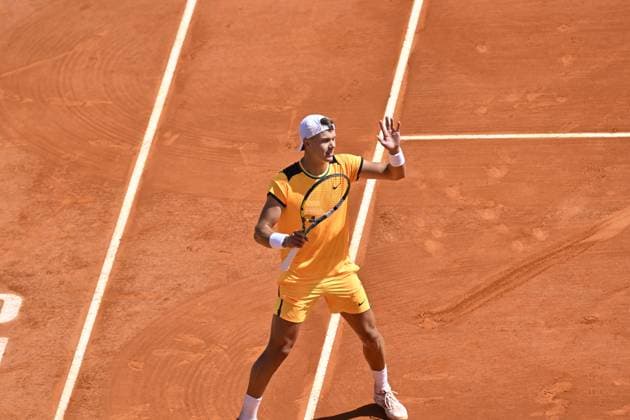 Tennis - Rolex Monte Carlo 2024 - ATP, Tennis Herren - Holger Rune - Danemark TENNIS - Rolex Monte Carlo 2024 - MC - 11 04 2024 ChrysleneCaillaud Panoramic 