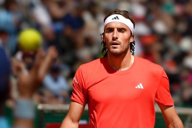 Stefanos Tsisipas (Grece) TENNIS : Monaco Rolex Master 1000 - 8eme de finale - Monaco - 11 04 2024 NorbertScanella Panoramic 