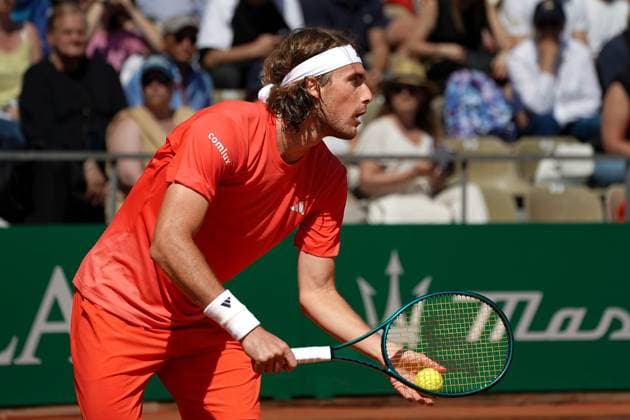 Stefanos Tsisipas (Grece) TENNIS : Monaco Rolex Master 1000 - 8eme de finale - Monaco - 11 04 2024 NorbertScanella Panoramic 