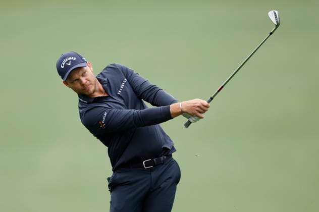England s Danny Willett hits his third shot from the fairway on the second hole during the first round of the Masters Tournament at Augusta National Golf Club in Augusta, Georgia on Thursday, April 11, 2024.  AUG20240411113 JOHNxANGELILLO