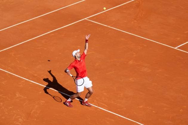 Rolex Monte Carlo Masters Day Five MONTE CARLO, MONACO APRIL 11 Novak Djokovic of Serbia in action against Lorenzo Musetti of Italy during their third round match on day six of the Rolex Monte Carlo Masters at Monte Carlo Country Club on April 11, 2024 in Monte Carlo, Monaco Photo by Andy Astfalck Copyright: xBEAUTIFULxSPORTS Astfalckx