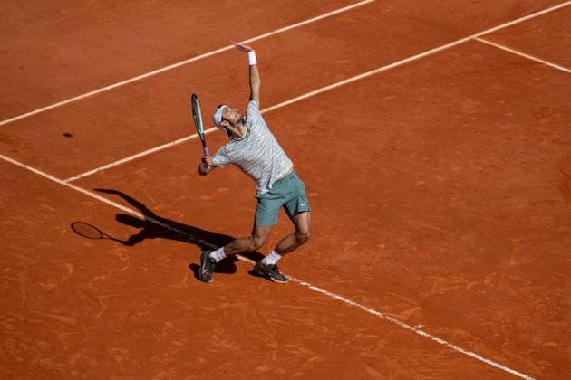 Rolex Monte Carlo Masters Day Five MONTE CARLO, MONACO APRIL 11 Lorenzo Musetti of Italy in action against Novak Djokovic of Serbia during their third round match on day six of the Rolex Monte Carlo Masters at Monte Carlo Country Club on April 11, 2024 in Monte Carlo, Monaco Photo by Andy Astfalck Copyright: xBEAUTIFULxSPORTS Astfalckx