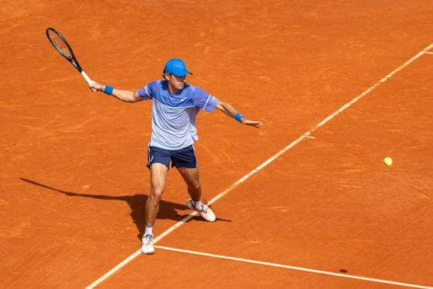 Rolex Monte Carlo Masters Day Five MONTE CARLO, MONACO APRIL 11 Alex de Minaur of Australia in action against Alexei Papyrin of Australia during their third round match on day six of the Rolex Monte Carlo Masters at Monte Carlo Country Club on April 11, 2024 in Monte Carlo, Monaco Photo by Andy Astfalck Copyright: xBEAUTIFULxSPORTS Astfalckx