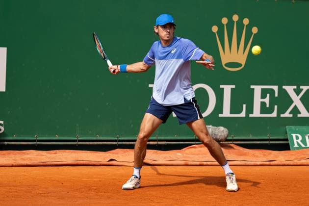 Rolex Monte Carlo Masters Day Five MONTE CARLO, MONACO APRIL 11 Alex de Minaur of Australia in action against Alexei Papyrin of Australia during their third round match on day six of the Rolex Monte Carlo Masters at Monte Carlo Country Club on April 11, 2024 in Monte Carlo, Monaco Photo by Andy Astfalck Copyright: xBEAUTIFULxSPORTS Astfalckx