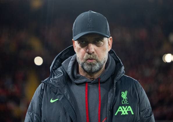 Football - UEFA Europa League - Quarter-Final 1st Leg - Liverpool FC v BC Atalanta LIVERPOOL, ENGLAND - Thursday, April 11, 2024: Liverpool s manager Jürgen Klopp before the UEFA Europa League Quarter-Final 1st Leg match between Liverpool FC and BC Atalanta at Anfield. (Photo by David Rawcliffe Propaganda) LIVERPOOL Anfield MERSEYSIDE ENGLAND  Copyright: xDavidxRawcliffex P2024-04-11-Liverpool_Atalanta-15