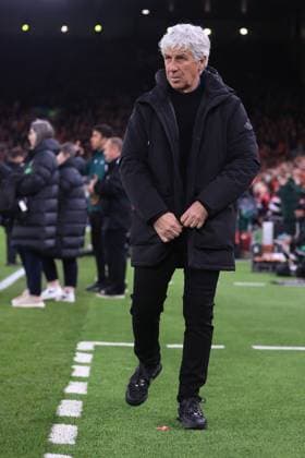 Fußball UEFA Europa League Viertelfinale Hinspiel Liverpool gegen Atalanta 11. April 2024 Liverpool UEFA Europa League Viertelfinale Hinspiel Liverpool gegen Atalanta Atalanta-Trainer Gian Piero Gasperini Foto Simon Stacpoole Abseits Liverpool UK  Copyright: xSimonxStacpoolexOffside