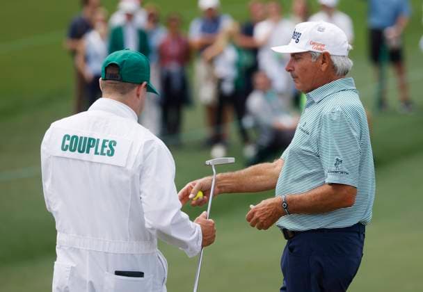 Fred Couples prepares to putt on the second hole during the first round of the Masters Tournament at Augusta National Golf Club in Augusta, Georgia on Thursday, April 11, 2024.  AUG20240411572 TANNENxMAURY