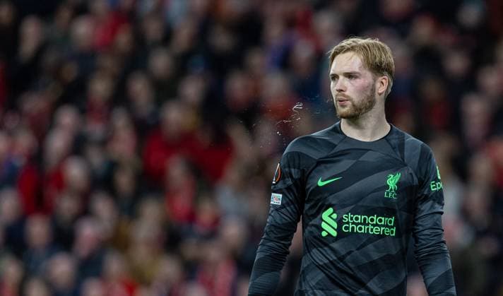 Fußball, EL, FC Liverpool - Atalanta Bergamo Football - UEFA Europa League - Quarter-Final 1st Leg - Liverpool FC v BC Atalanta LIVERPOOL, ENGLAND - Thursday, April 11, 2024: Liverpool s goalkeeper Caoimhin Kelleher during the UEFA Europa League Quarter-Final 1st Leg match between Liverpool FC and BC Atalanta at Anfield. (Photo by David Rawcliffe Propaganda) LIVERPOOL Anfield MERSEYSIDE ENGLAND  Copyright: xDavidxRawcliffex P2024-04-11-Liverpool_Atalanta-32