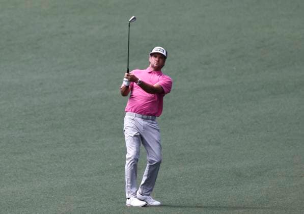 Bubba Watson watches his approach shot on the second hole during the first round of the Masters Tournament at Augusta National Golf Club in Augusta, Georgia on Thursday, April 11, 2024.  AUG20240411579 TANNENxMAURY