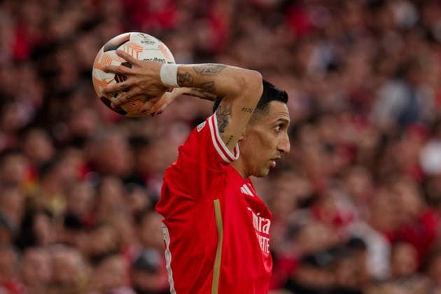 Lisbon, Portugal, April 11 2024: Angel Di Maria (11 SL Benfica) in action during the UEFA Europa League game between SL Benfica and Olympique de Marseille at Estadio da Luz in Lisbon, Portugal. (Pedro Porru SPP) Copyright: xPedroxPorrux xSPPx spp-en-PePoSp-4F8A5618