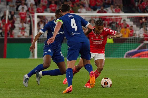 Lisbon, Portugal, April 11 2024: David Neres (7 SL Benfica) in action during the UEFA Europa League game between SL Benfica and Olympique de Marseille at Estadio da Luz in Lisbon, Portugal. (Pedro Porru SPP) Copyright: xPedroxPorrux xSPPx spp-en-PePoSp-4F8A5776