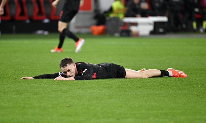 Florian Wirtz Bayer 04 Leverkusen 11 04 2024, Football Europa League, Season 2023 2024, Quarter-final first leg, Bayer 04 Leverkusen West Ham United Leverkusen BayArena Nordrhein Westfalen Germany Team2