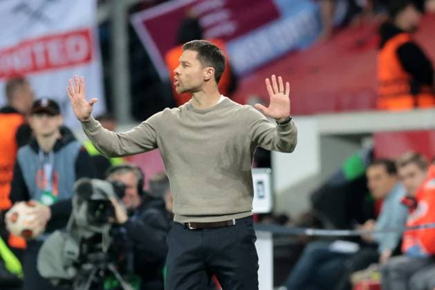 Head coach Xabi Alonso Bayer 04 Leverkusen at the Europa League quarter-final first leg Bayer 04 Leverkusen West Ham United Copyright Thomas Pakusch Copyright: Thomas Pakusch