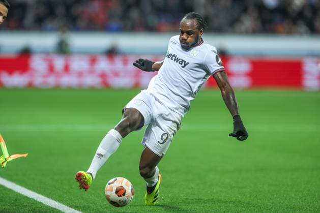 11 04 2024, Football, Europa League, Season 2023 2024, Bayer Leverkusen West Ham United, Michail Antonio West Ham United Leverkusen BayArena NRW Germany xRHR PHOTO TRx Copyright: RHR-FOTOx RHR-FOTO TR