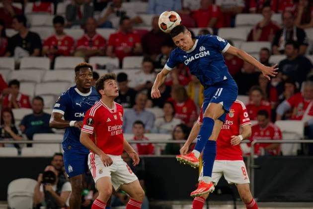 Lisbon, Portugal, April 11 2024: Amine Harit (11 Olympique de Marseille) in action during the UEFA Europa League game between SL Benfica and Olympique de Marseille at Estadio da Luz in Lisbon, Portugal. (Pedro Porru SPP) Copyright: xPedroxPorrux xSPPx spp-en-PePoSp-4F8A5849