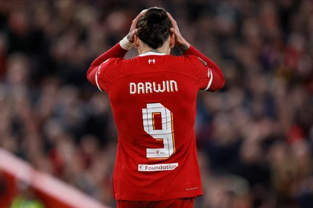 Liverpool FC v Atalanta: Quarter-Final First Leg - UEFA Europa League 2023 24 Darwin Nunez of Liverpool back view during the UEFA Europa League 2023 24 Quarter-Final first leg match between Liverpool FC and Atalanta at Anfield on April 11, 2024 in Liverpool, England. Liverpool Anfield England United Kingdom Copyright: xRichardxSellers Sportsphoto APLx 13971887
