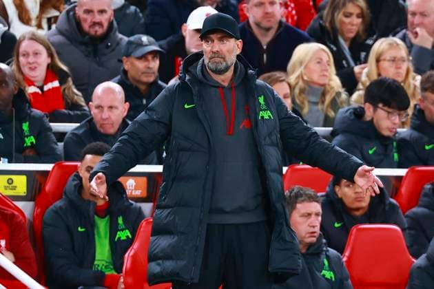 Sport Bilder des Tages Liverpool manager Jürgen Klopp , UEFA Europa League 2023 2024 - Quarter-finals First Leg, Liverpool FC vs Atalanta, Anfield, April 11, 2024, Liverpool, United Kingdom.