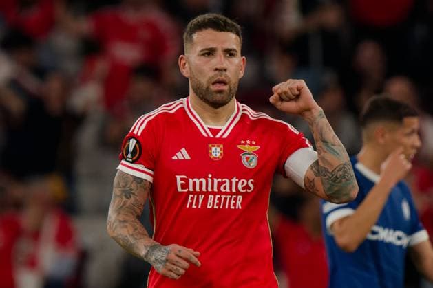 Lisbon, Portugal, April 11 2024: Nicolas Otamendi (30 SL Benfica) after Angel Di Maria (11 SL Benfica) goal during the UEFA Europa League game between SL Benfica and Olympique de Marseille at Estadio da Luz in Lisbon, Portugal. (Pedro Porru SPP) Copyright: xPedroxPorrux xSPPx spp-en-PePoSp-4F8A6282