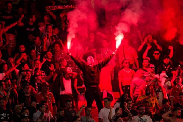 Lisbon, Portugal, April 11 2024: SL Benfica supporter during the UEFA Europa League game between SL Benfica and Olympique de Marseille at Estadio da Luz in Lisbon, Portugal. (Pedro Porru SPP) Copyright: xPedroxPorrux xSPPx spp-en-PePoSp-4F8A6449