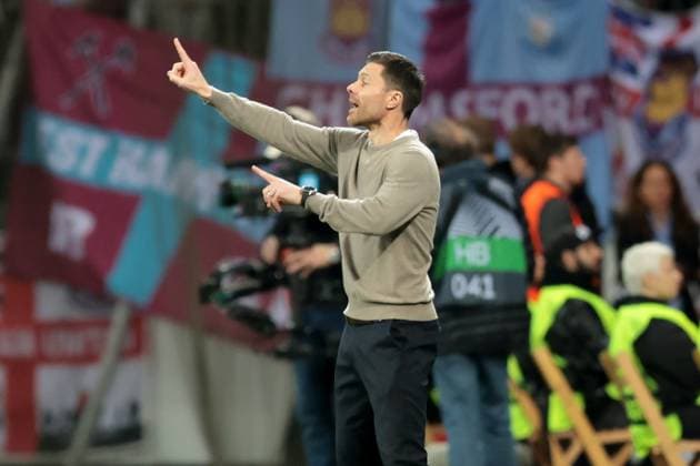 Head coach Xabi Alonso Bayer 04 Leverkusen at the Europa League quarter-final first leg Bayer 04 Leverkusen West Ham United Copyright Thomas Pakusch Copyright: Thomas Pakusch