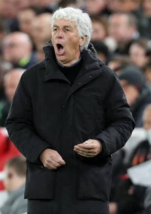11th April 2024; Anfield, Liverpool, Merseyside, England; Europa League, Quarter Final;, First Leg Football, Liverpool versus Atalanta; Atalanta manager Gian Piero Gasperini reacts  ActionPlus12628779 DavidxBlunsden