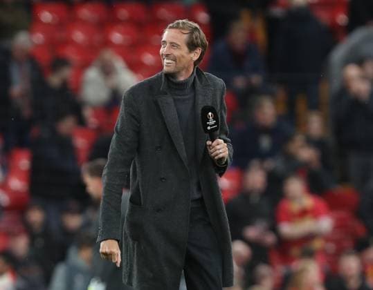 . - Liverpool v Atalanta, UEFA Europa League, Quarter-Final first leg, Anfield Stadium, Liverpool, UK. - 11th April 2024. TNT presenter & Ex Liverpool player Peter Crouch. - Liverpool v Atalanta, UEFA Europa League, Quarter-Final first leg, Anfield Stadium, Liverpool, UK. - 11th April 2024. Liverpool Anfield Stadium UK Copyright: xDanxWeirx CP_Liverpool_Atalanta_69