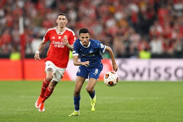 Azzedine Ounahi (Marseille), APRIL 11, 2024 - Football Soccer : UEFA Europa League Quarter-finals 1st leg match between SL Benfica 2-1 Olympique de Marseille at the Estadio do SL Benfica in Lisbon, Portugal. Noxthirdxpartyxsales  (249899883)