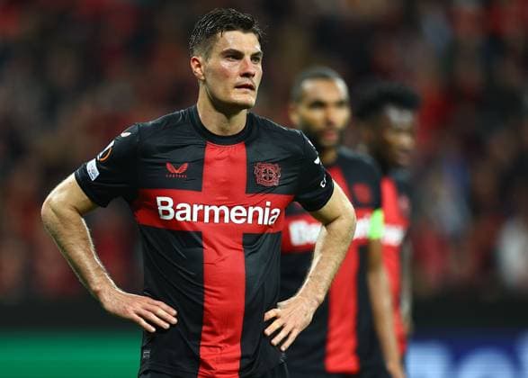 Patrik Schick of Beyer Leverkusen Bayer 04 Leverkusen v West Ham United, UEFA Europa League, Quarter Final, First Leg, Football, BayArena, Leverkusen, Germany - 11 Apr 2024 EDITORIAL USE ONLY No use with unauthorised audio, video, data, fixture lists, club league logos or live services. Online in-match use limited to 120 images, no video emulation. No use in betting, games or single club league player publications. Copyright: xMichaelxZemanek Shutterstockx 14424882ch