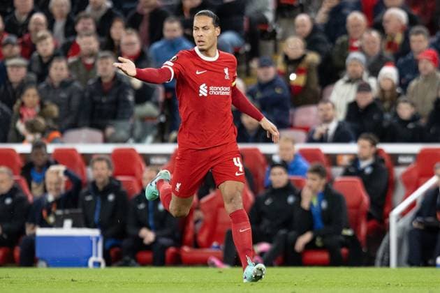 Liverpool v Atalanta Europa League 11 04 2024. Liverpool defender Virgil van Dijk (4) during the Europa League match between Liverpool and Atalanta at Anfield, Liverpool, England on 11 April 2024. Editorial use only , Copyright: xIanxStephenx PSI-19426-0078
