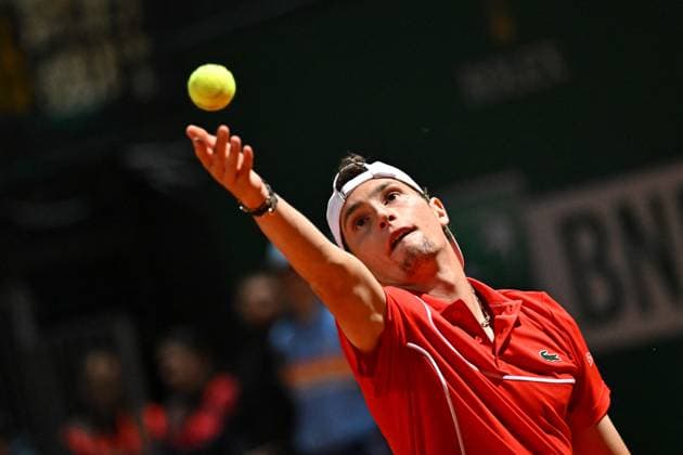 Monaco Rolex Masters Ugo Humbert (FRA) during hissecond round match at the Monaco Rolex Masters in Monte Carlo, on April, 11, 2024. Photo by Corinne Dubreuil ABACAPRESS.COM Monaco Monaco  Copyright: xDubreuilxCorinne ABACAx