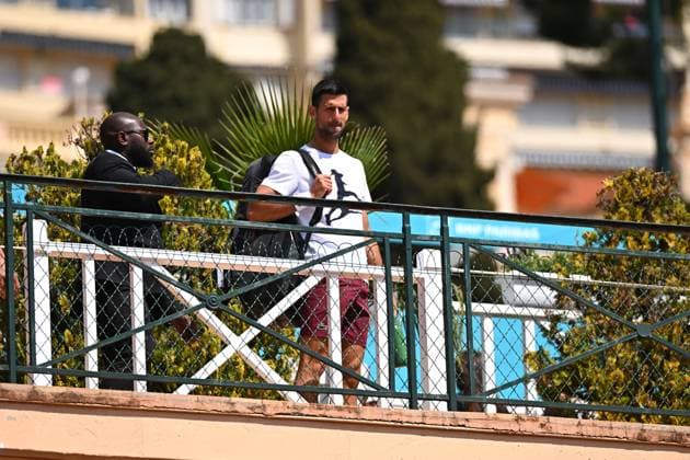 Monaco Rolex Masters Novak Djokovic (SRB) during his second round match at the Monaco Rolex Masters in Monte Carlo, on April, 11, 2024. Photo by Corinne Dubreuil ABACAPRESS.COM Monaco Monaco  Copyright: xDubreuilxCorinne ABACAx