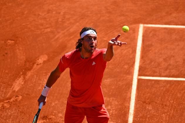 Monaco Rolex Masters Stefanos Tsitsipas (GRE) during his second round match at the Monaco Rolex Masters in Monte Carlo, on April, 11, 2024. Photo by Corinne Dubreuil ABACAPRESS.COM Monaco Monaco Copyright: xDubreuilxCorinne ABACAx