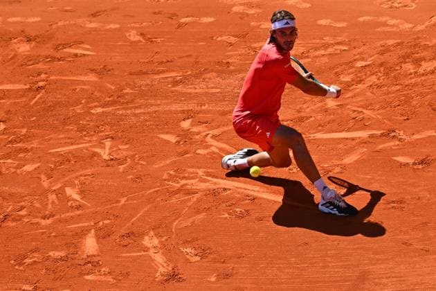 Monaco Rolex Masters Stefanos Tsitsipas (GRE) during his second round match at the Monaco Rolex Masters in Monte Carlo, on April, 11, 2024. Photo by Corinne Dubreuil ABACAPRESS.COM Monaco Monaco Copyright: xDubreuilxCorinne ABACAx