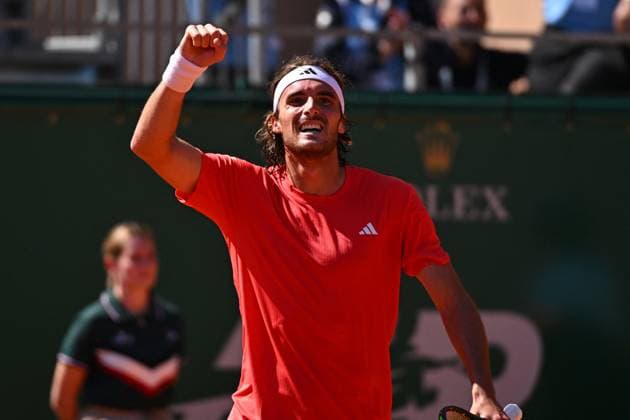 Monaco Rolex Masters Stefanos Tsitsipas (GRE) during his second round match at the Monaco Rolex Masters in Monte Carlo, on April, 11, 2024. Photo by Corinne Dubreuil ABACAPRESS.COM Monaco Monaco Copyright: xDubreuilxCorinne ABACAx