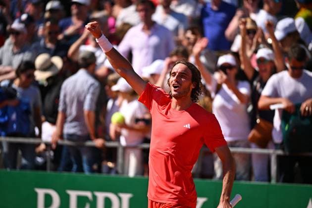 Monaco Rolex Masters Stefanos Tsitsipas (GRE) during his second round match at the Monaco Rolex Masters in Monte Carlo, on April, 11, 2024. Photo by Corinne Dubreuil ABACAPRESS.COM Monaco Monaco Copyright: xDubreuilxCorinne ABACAx